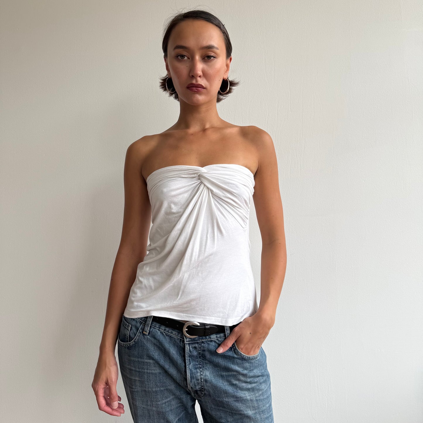White twist bandeau top - Size S