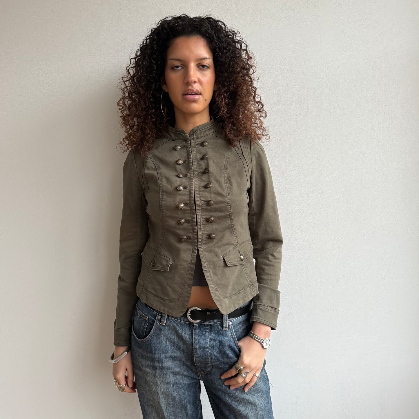 Khaki military jacket - Size M