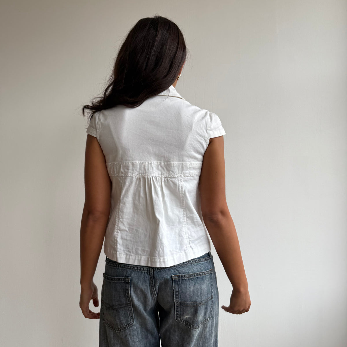 White short sleeve peacoat - Size S