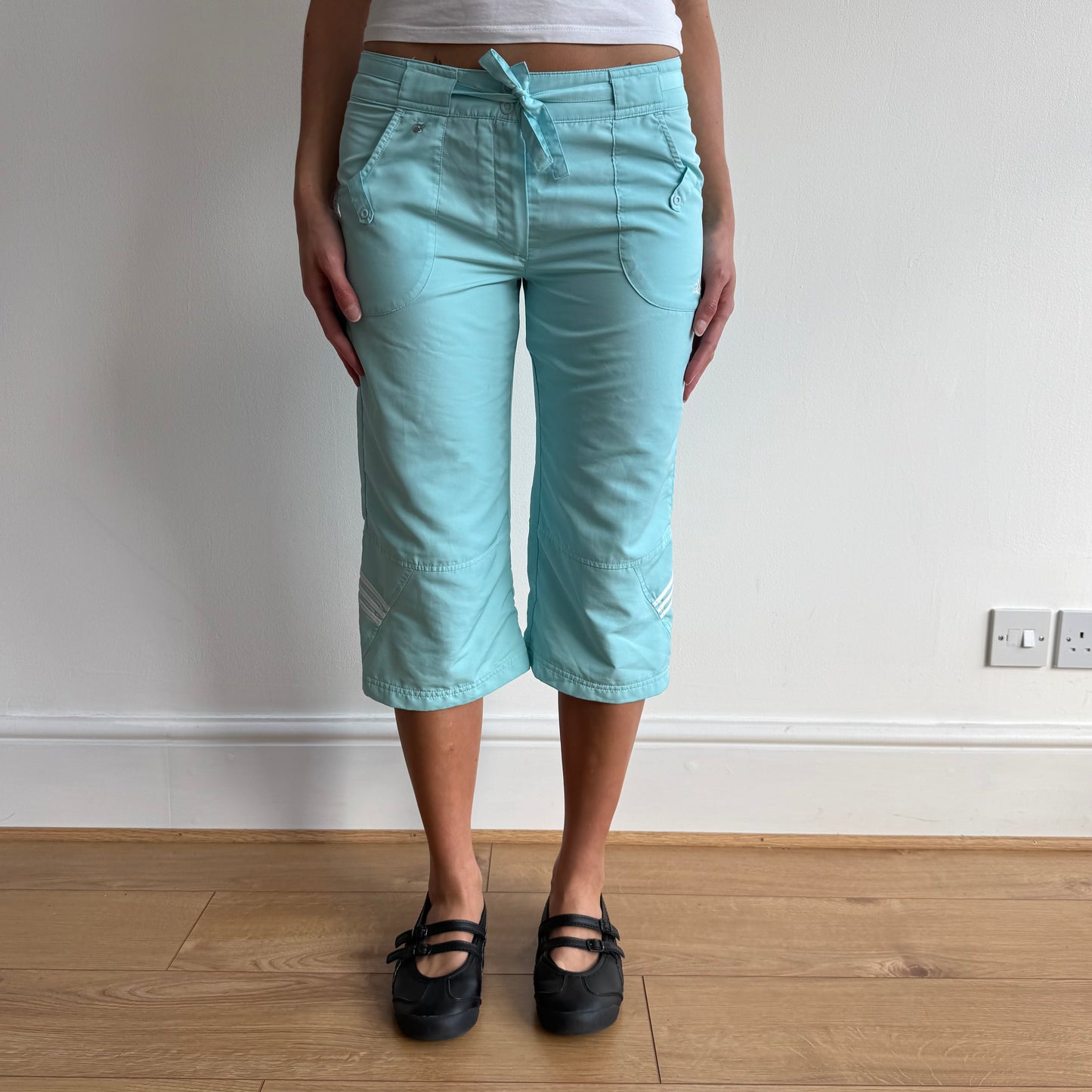 Turquoise Adidas capris - Size S/M