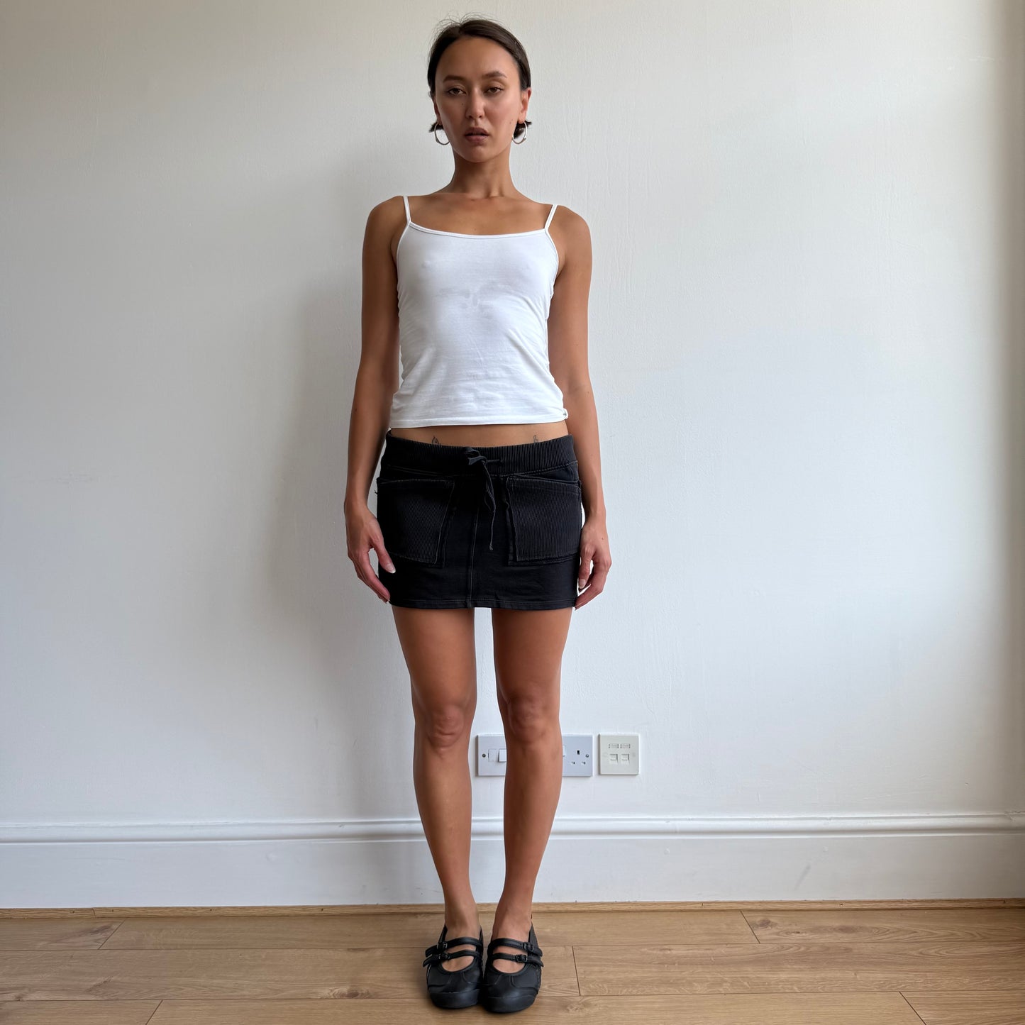 Black jersey pocket mini skirt - Size S