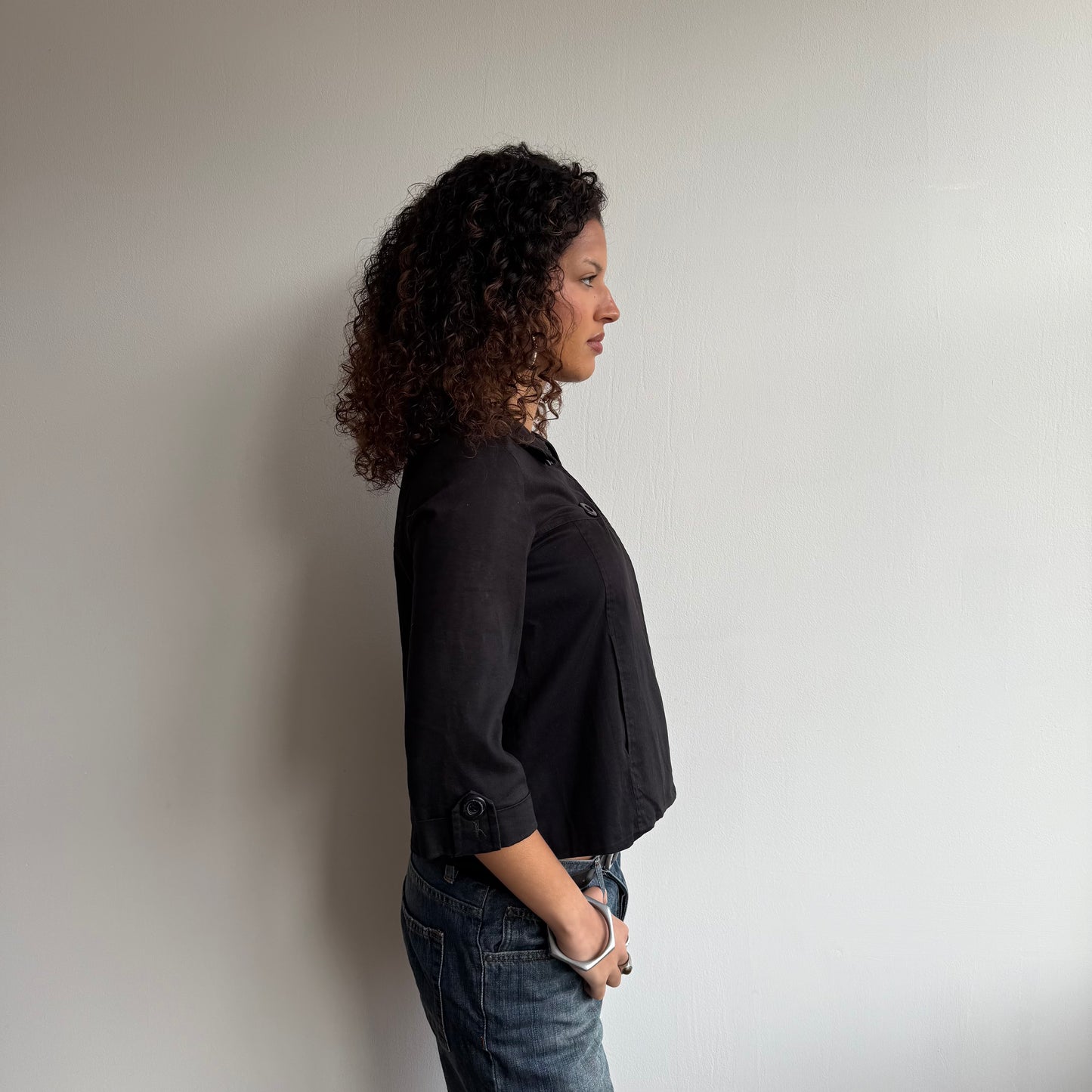 Black 4 button peacoat - Size XS