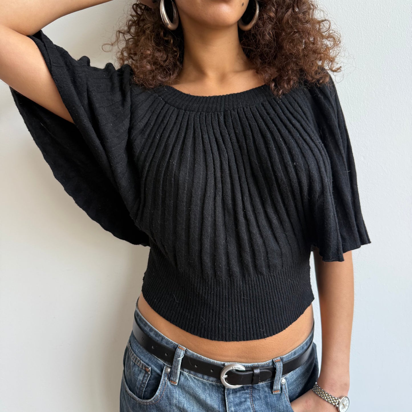 Black batwing knit - Size S