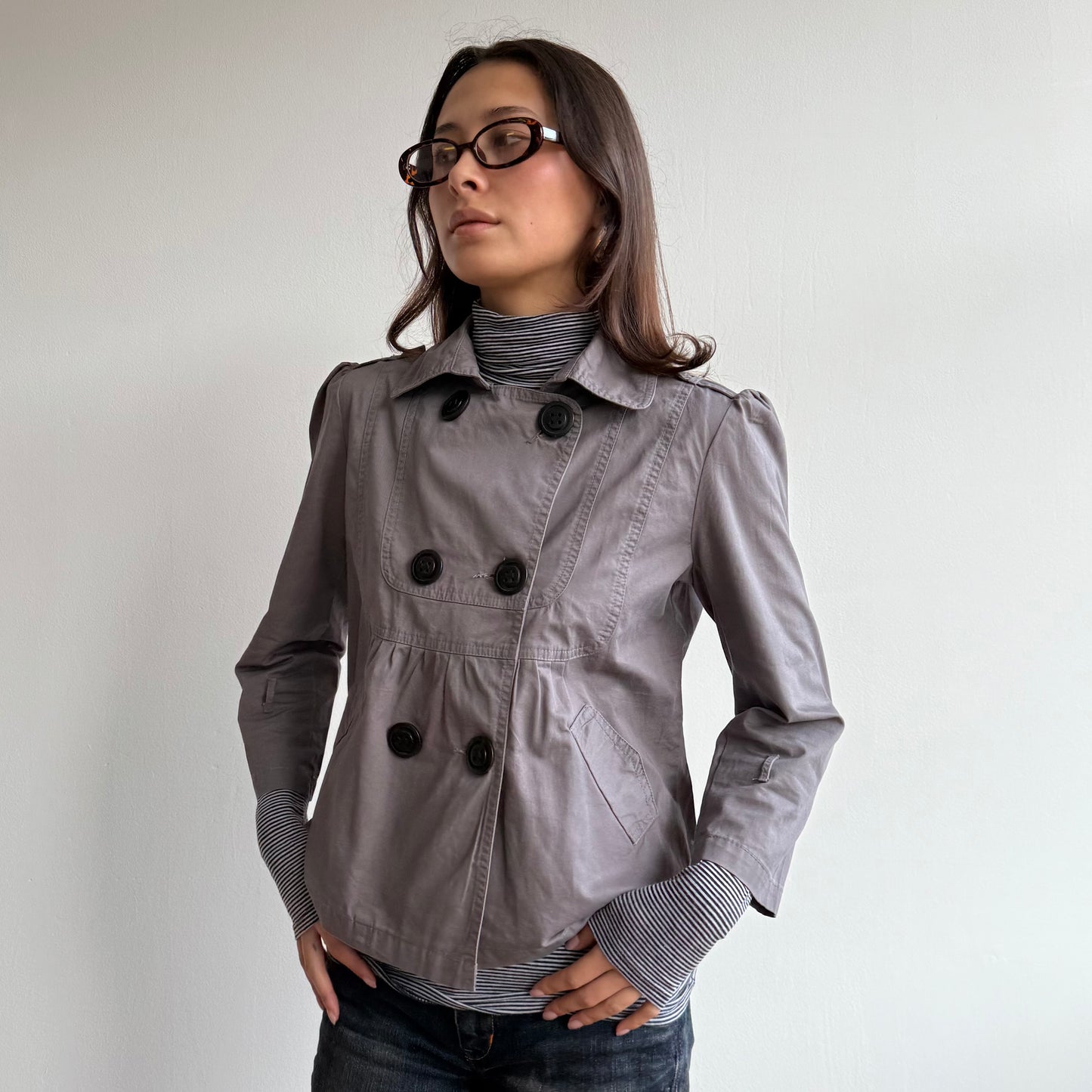 Taupe peacoat - Size S