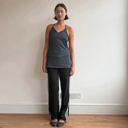 Charcoal + pink long gym top - Size M