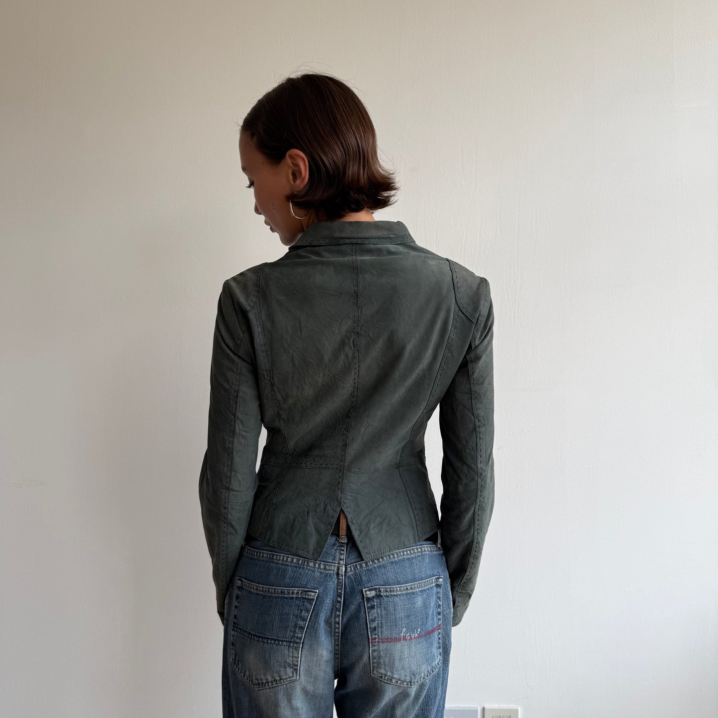 Grey suede military jacket - Size S