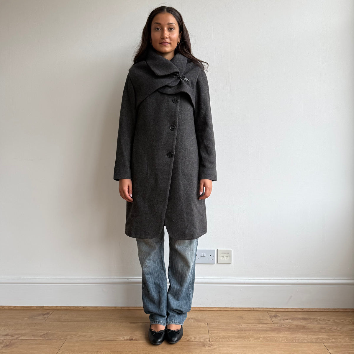 Charcoal Cop Copine bolero coat - Size XS/S