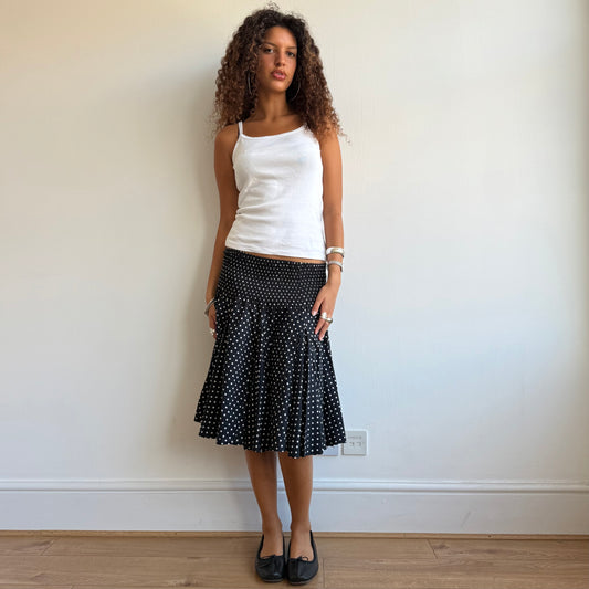 Polka dot ruched midi skirt - Size S-L