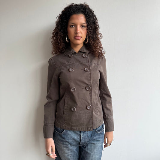 Brown double breasted peacoat - Size M