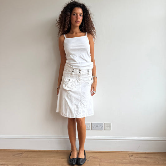 White cargo midi skirt - Size S