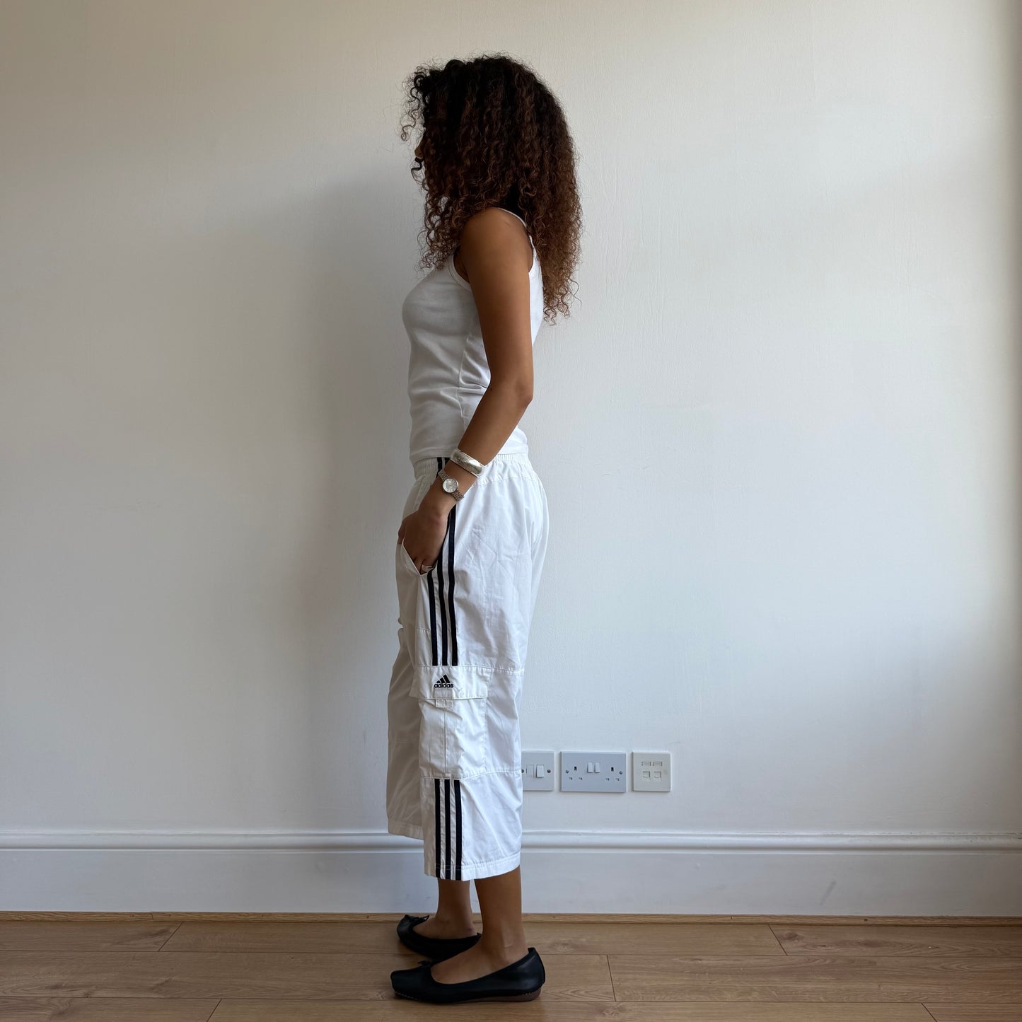 White Adidas capris - Size M