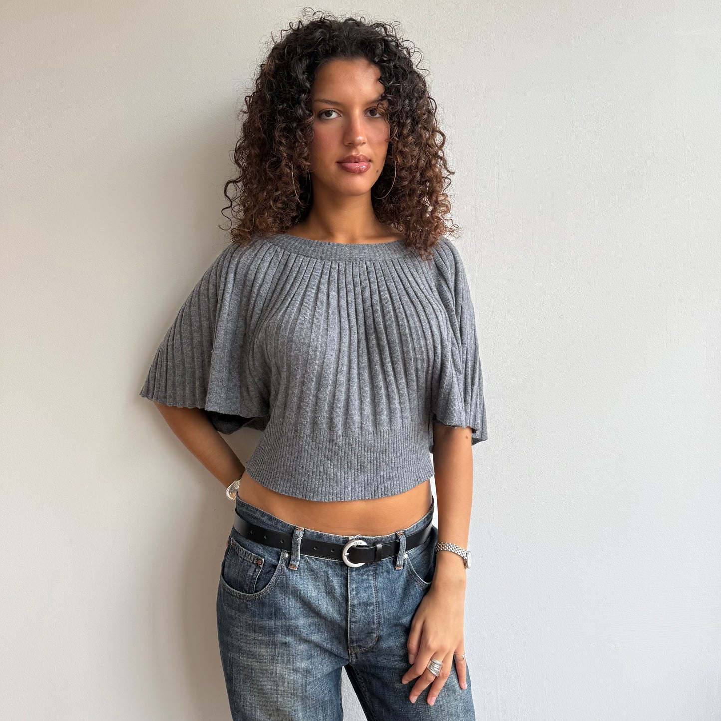 Dark grey batwing knit - Size S/M