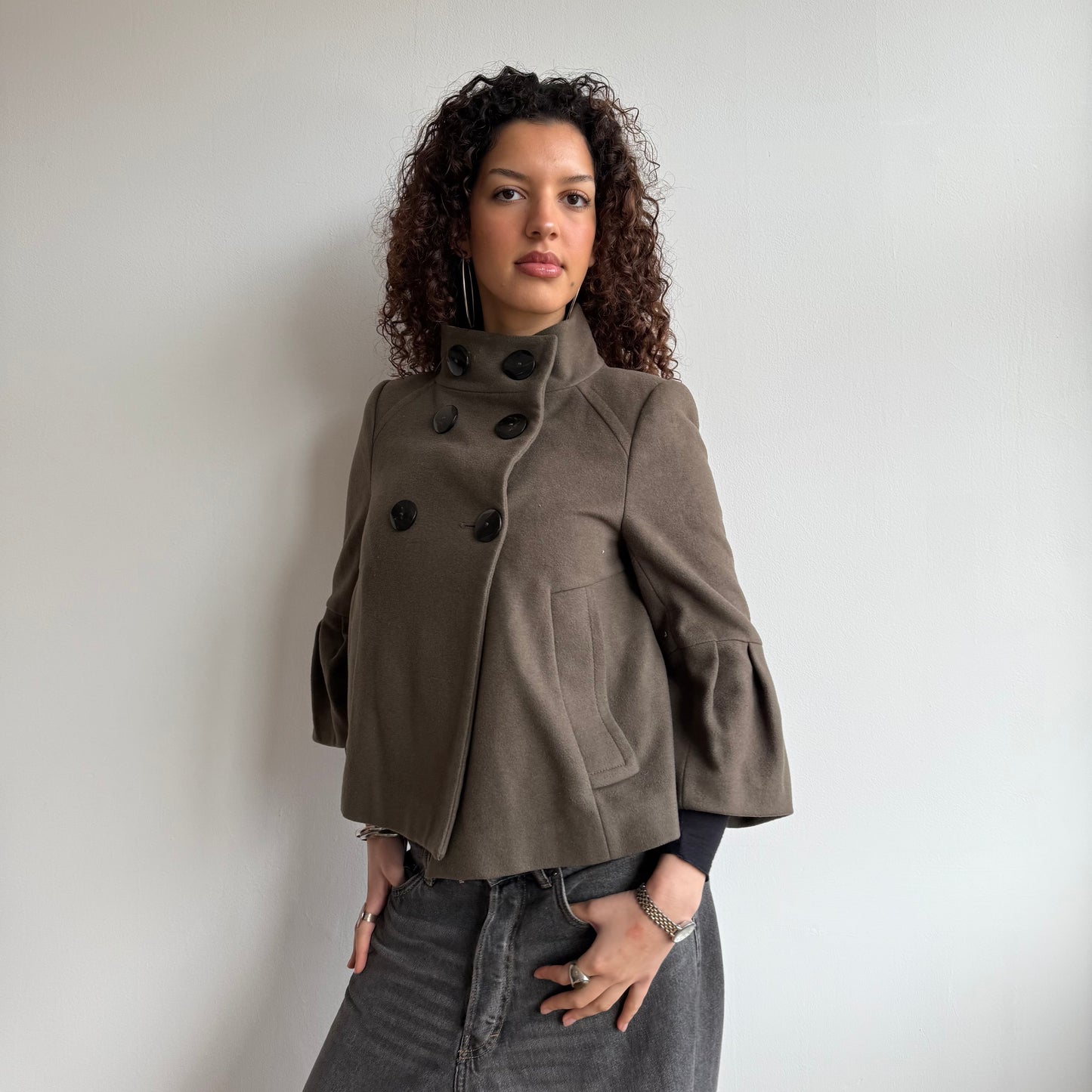 Taupe peacoat - Size S