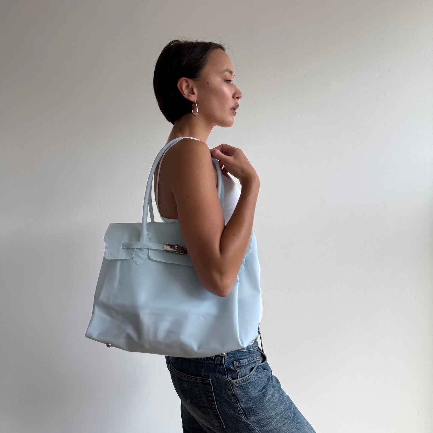 Baby blue jelly ‘firkin’ bag - One Size
