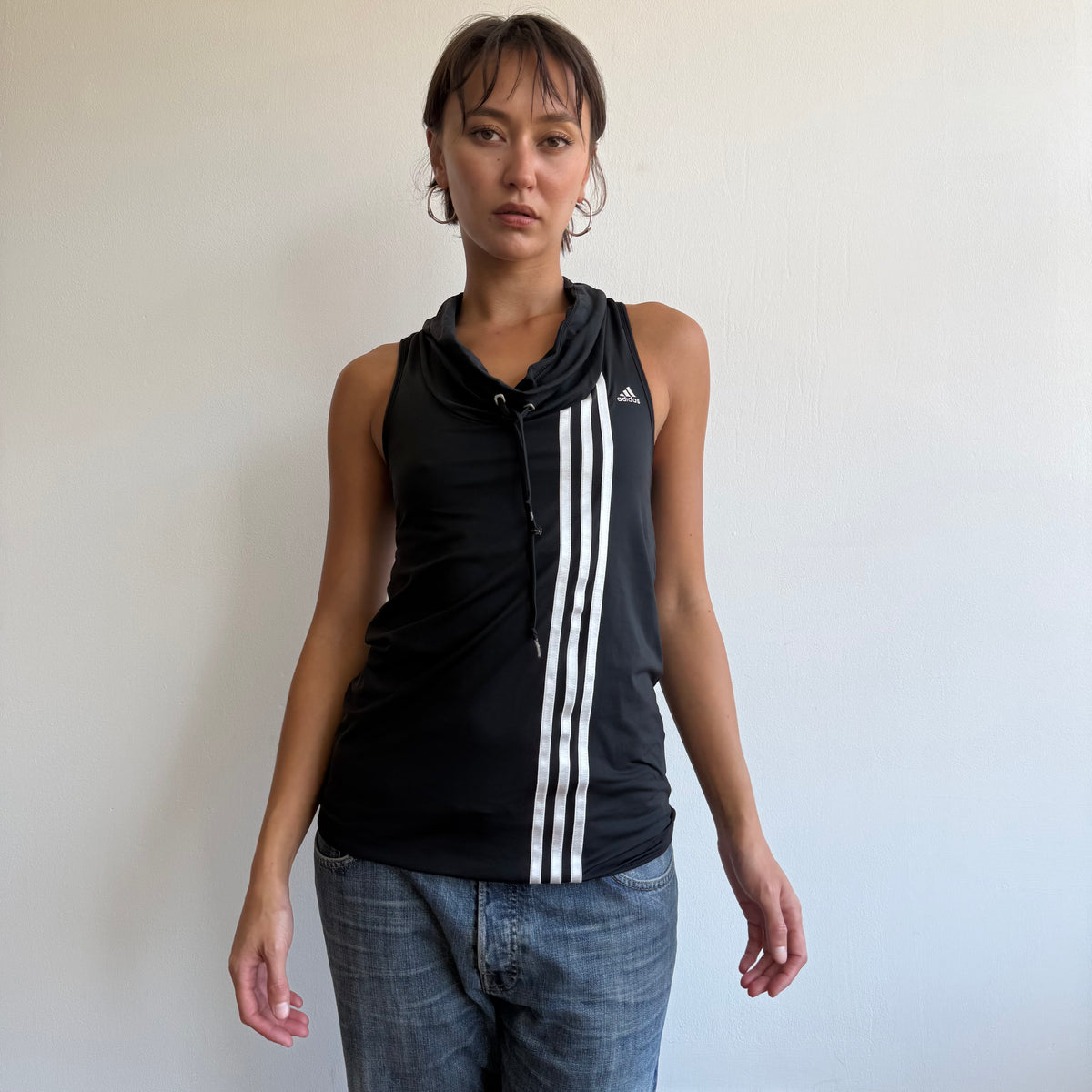 Black Adidas cowl neck top - Size M