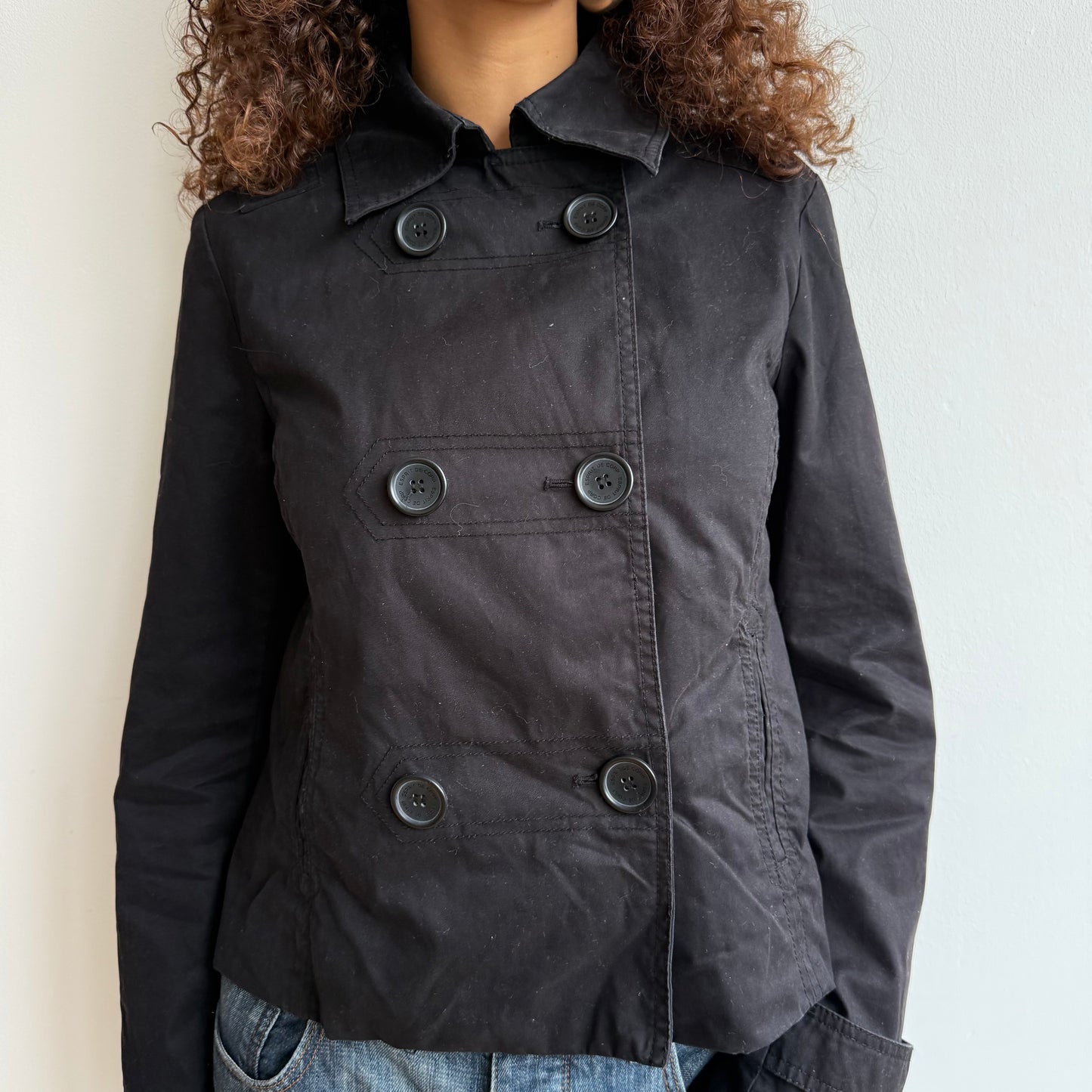 Black trench peacoat - Size S