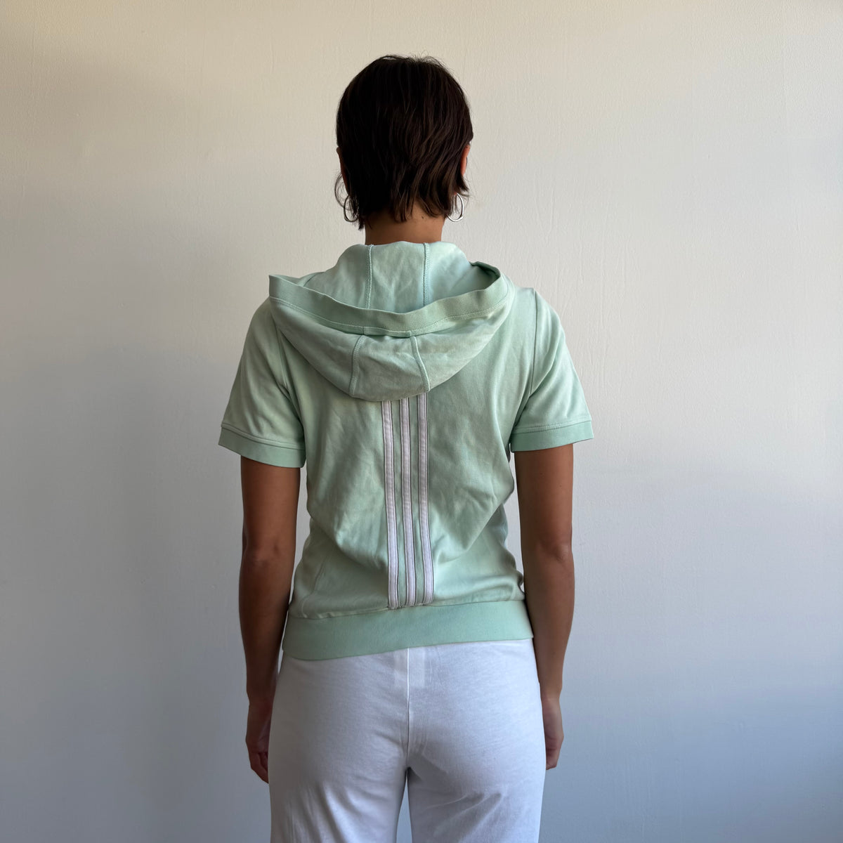 White + mint Adidas flared yoga set - Size M