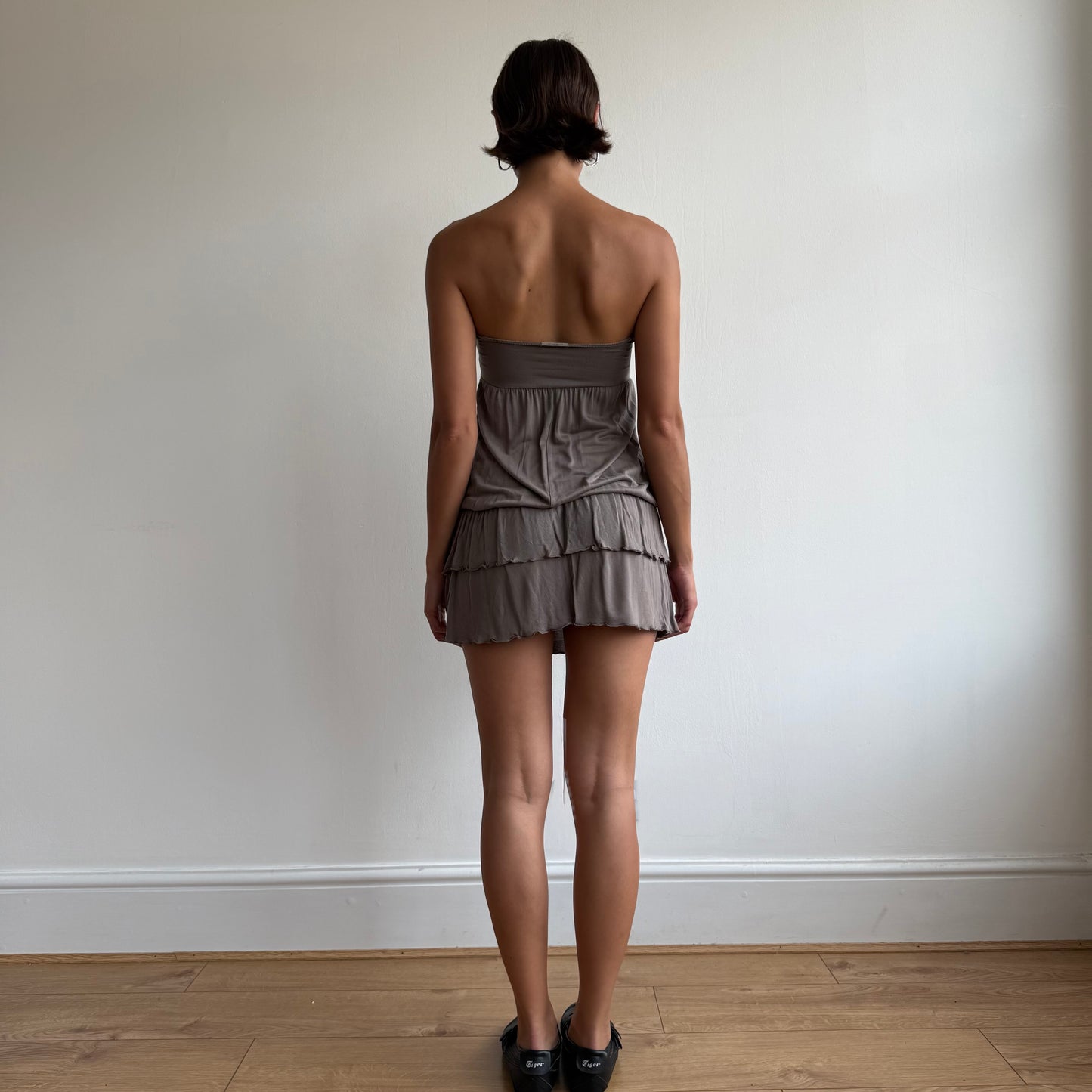 Taupe ruched mini dress - Size S