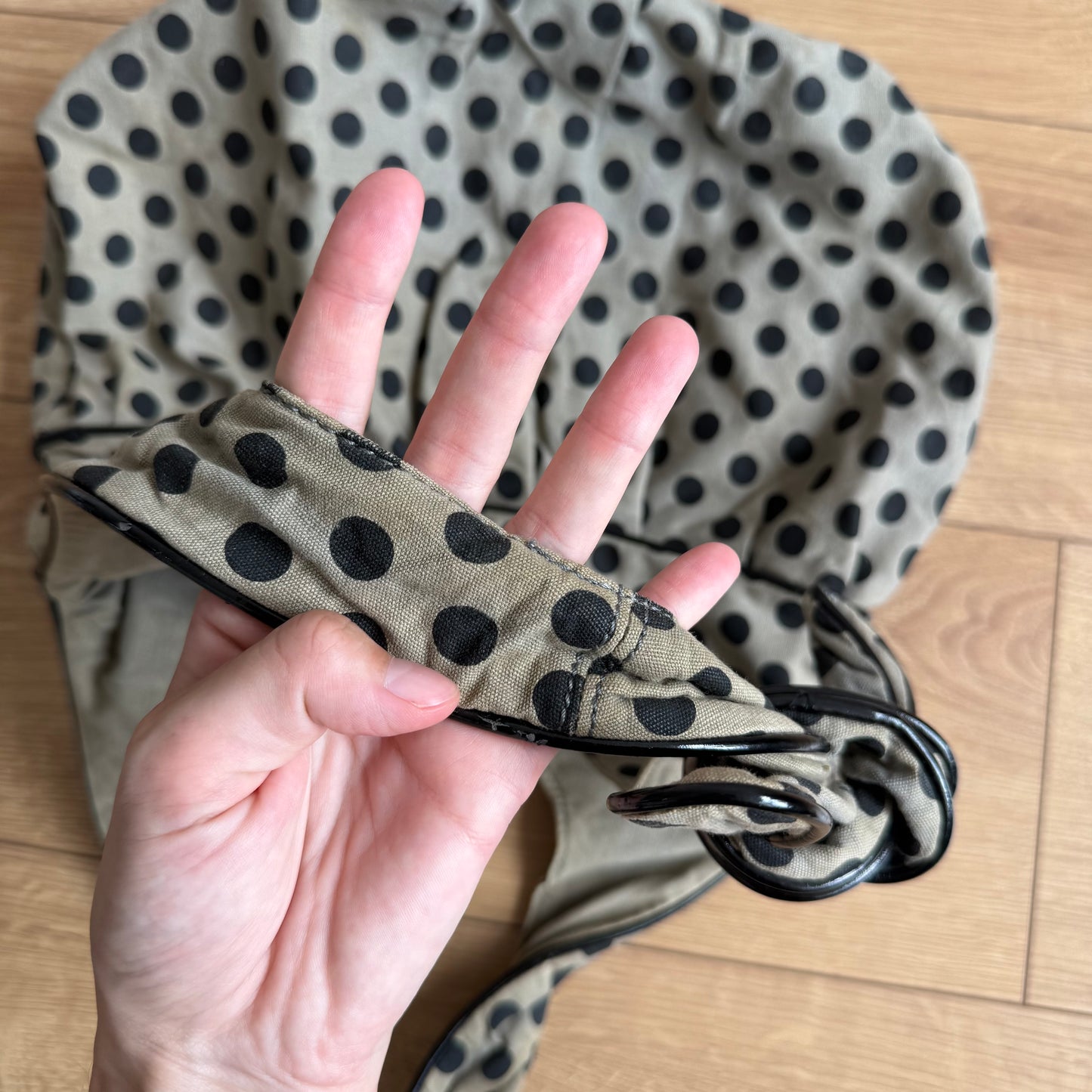Khaki polka dot bag - OS