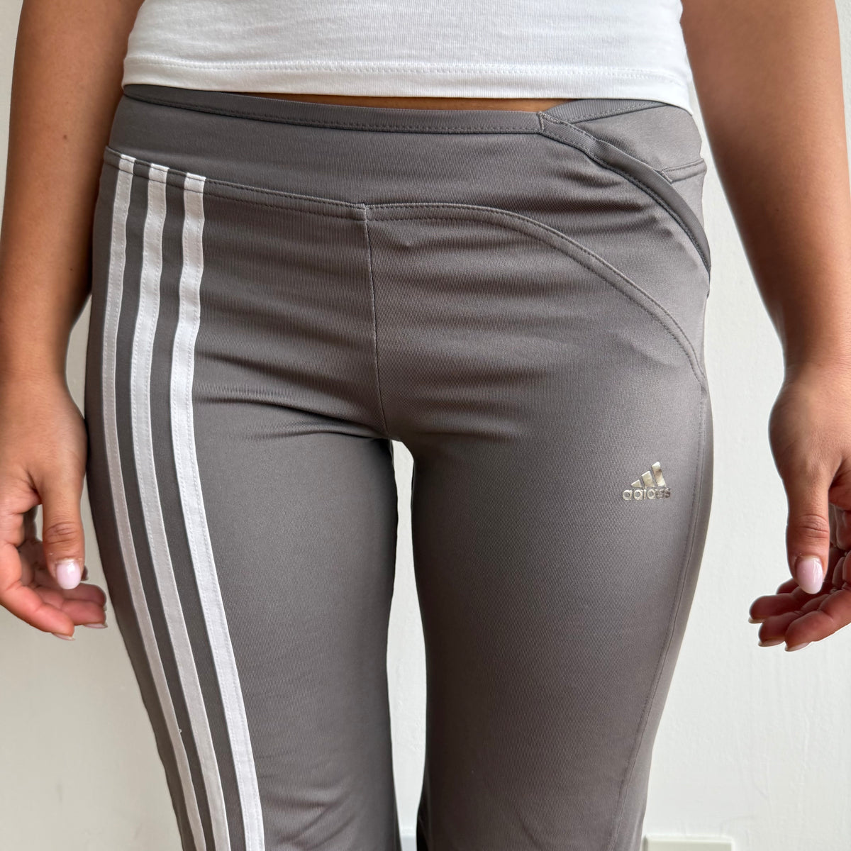 Adidas taupe wide leg yoga pants - Size S