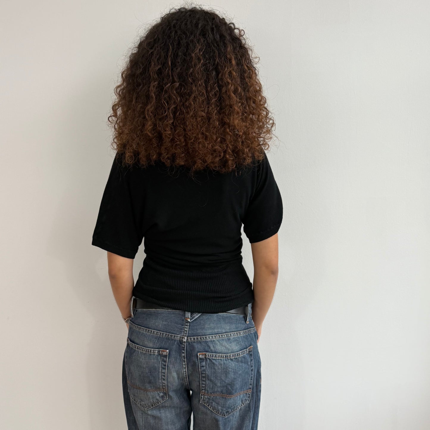 Black short sleeve knit - Size S