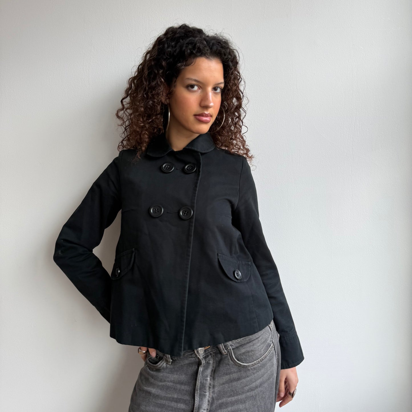 Black swing peacoat - Size S