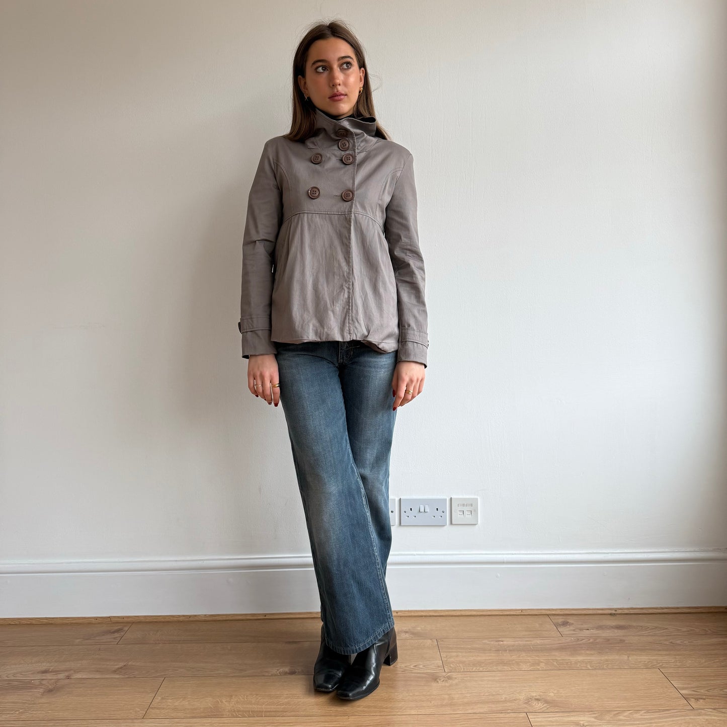 Taupe peacoat - Size S