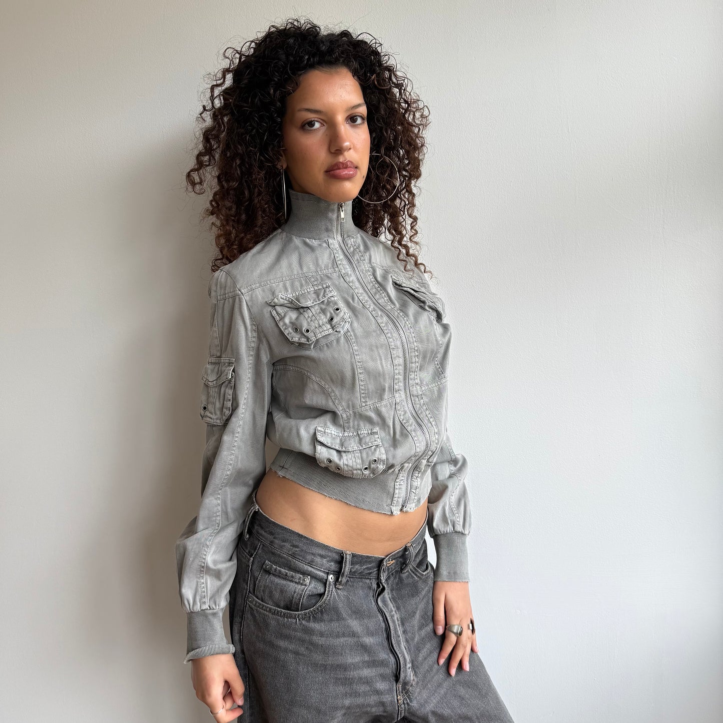 Grey cargo jacket - Size M