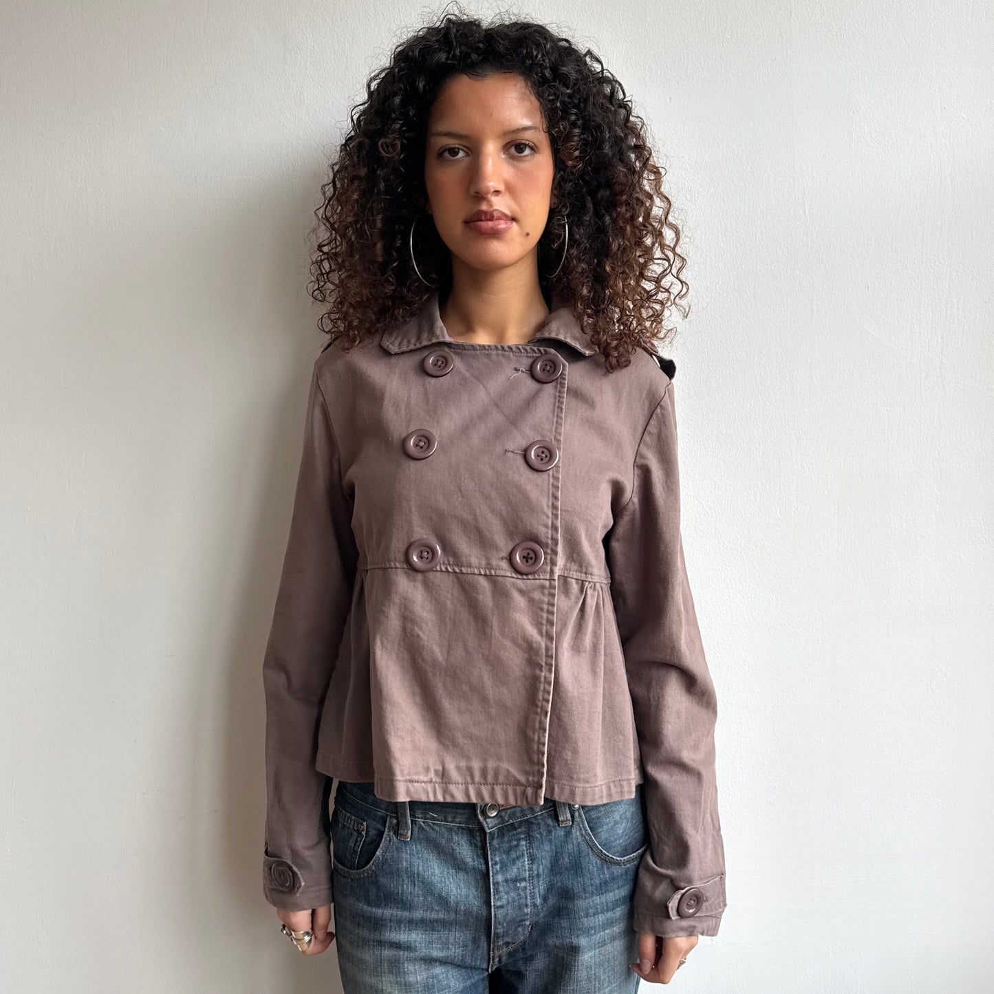 Brown double breasted peacoat - Size L