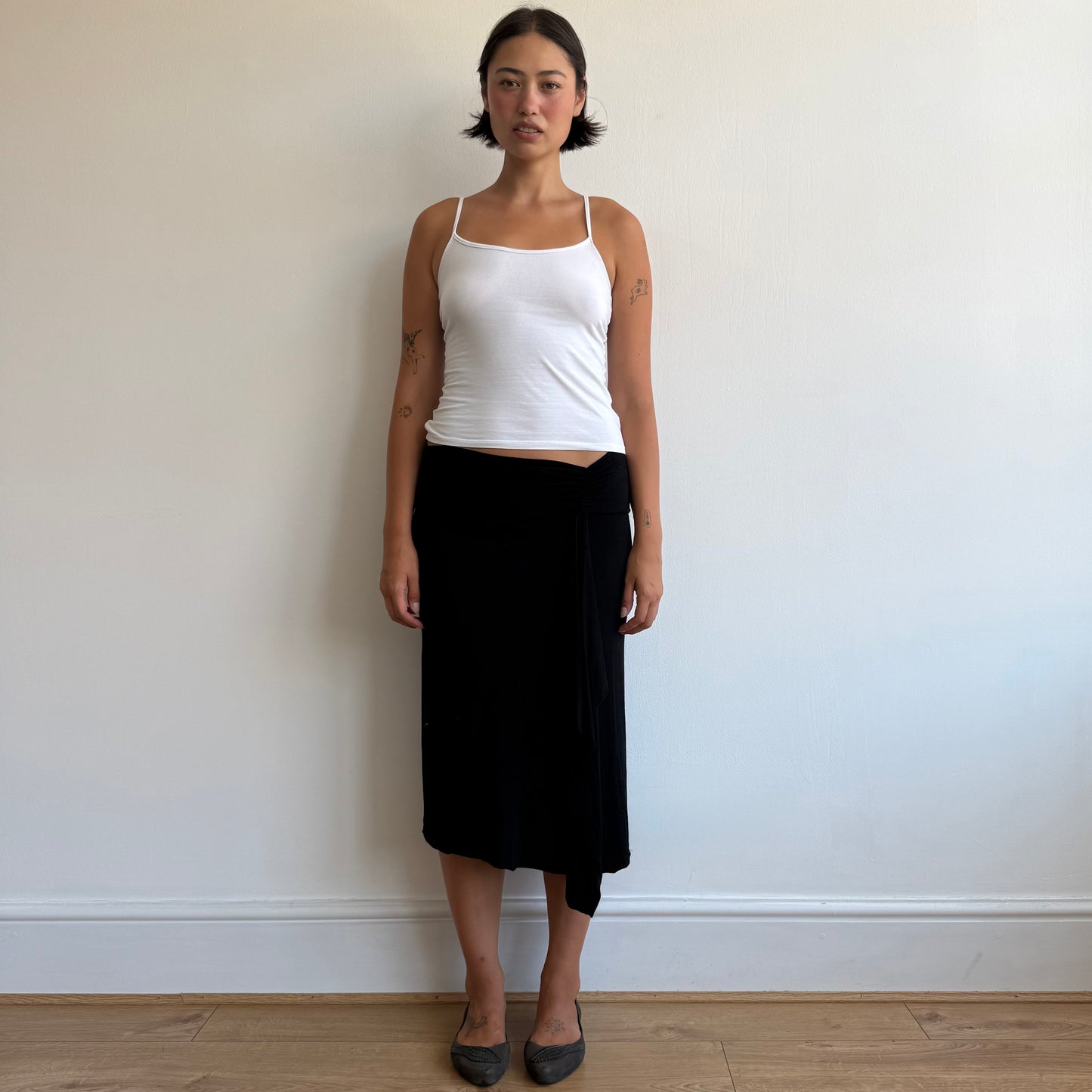 Black twist midi skirt - Size S/M