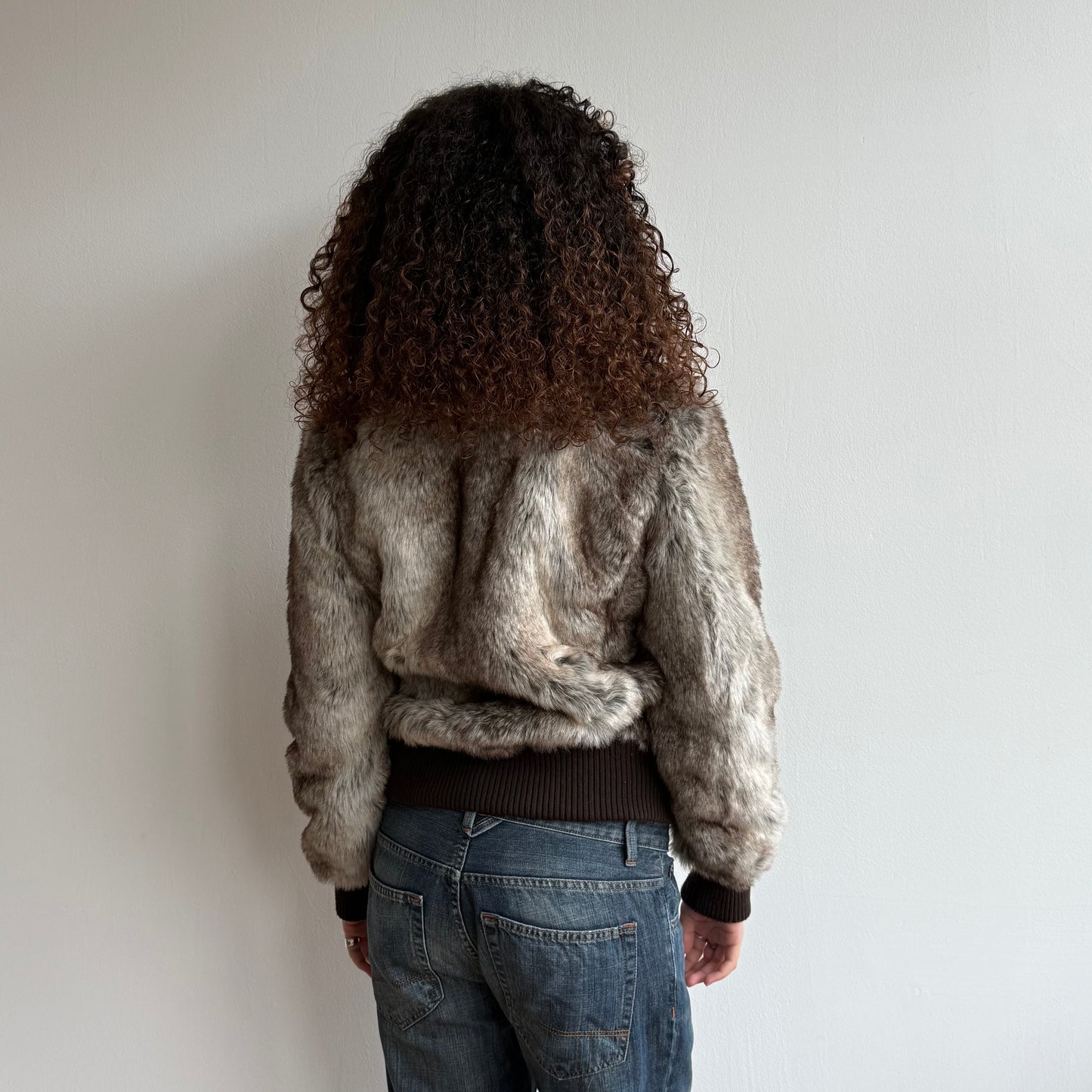 Fur buckle neck bomber - Size M