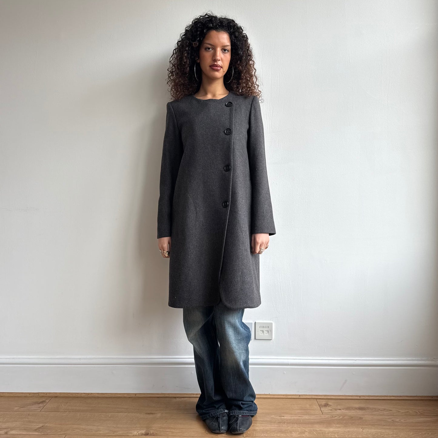 Charcoal Cop Copine bolero coat - Size M/L