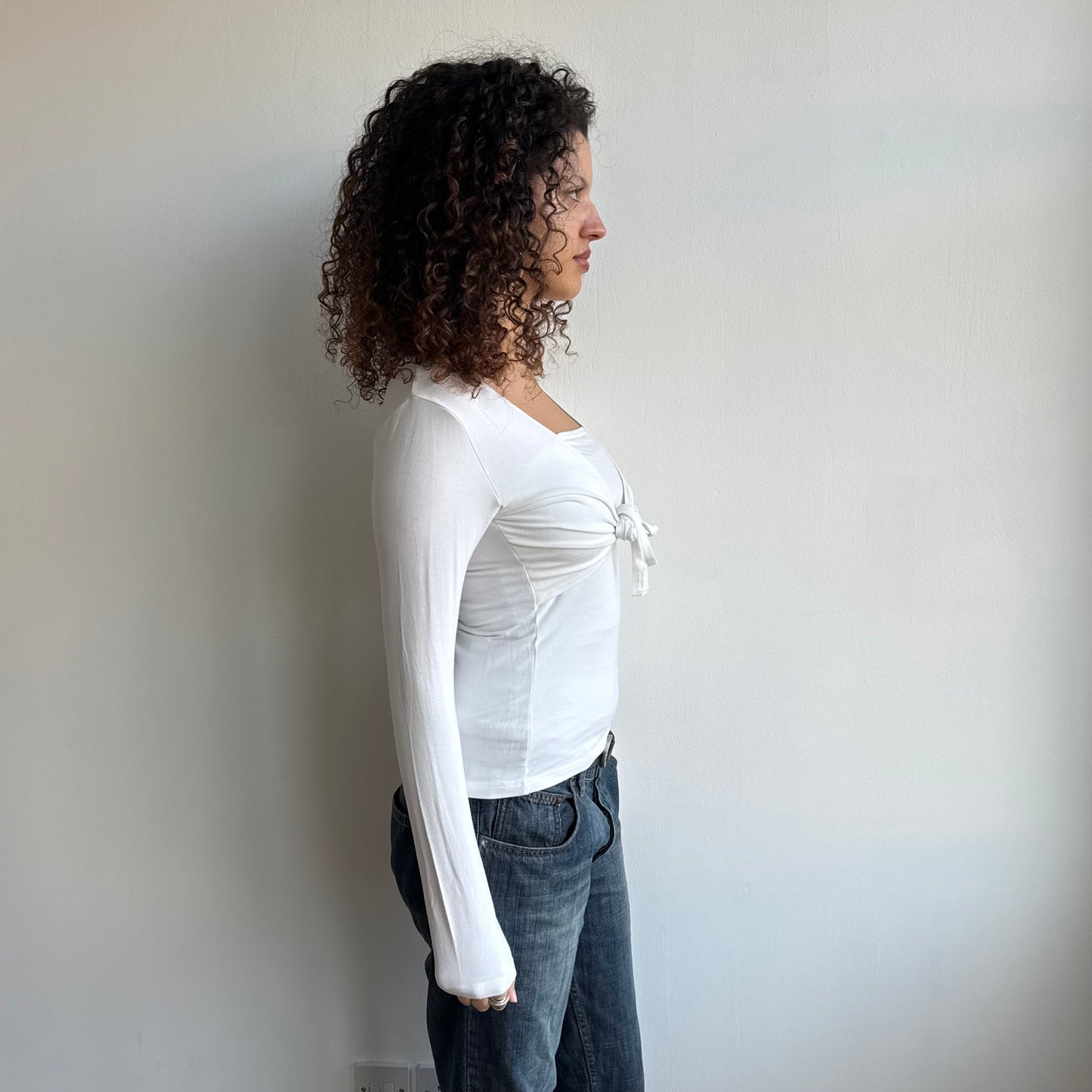 White wrap twist top - Size M