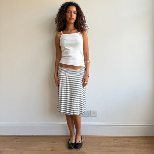 Grey striped midi skirt - Size L