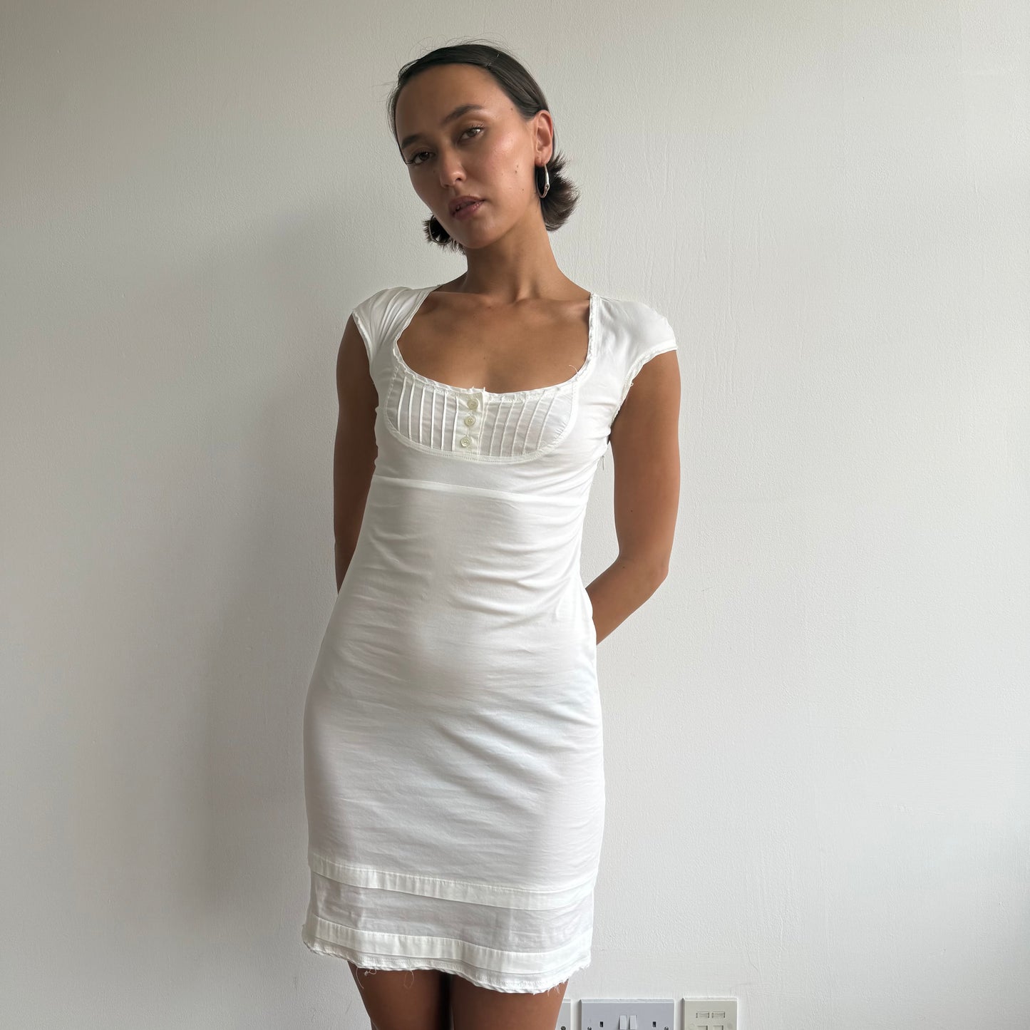 White milkmaid mini dress - Size S