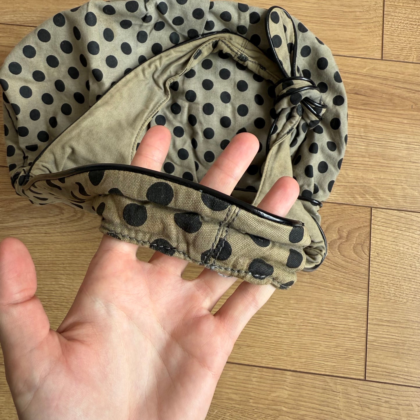 Khaki polka dot bag - OS