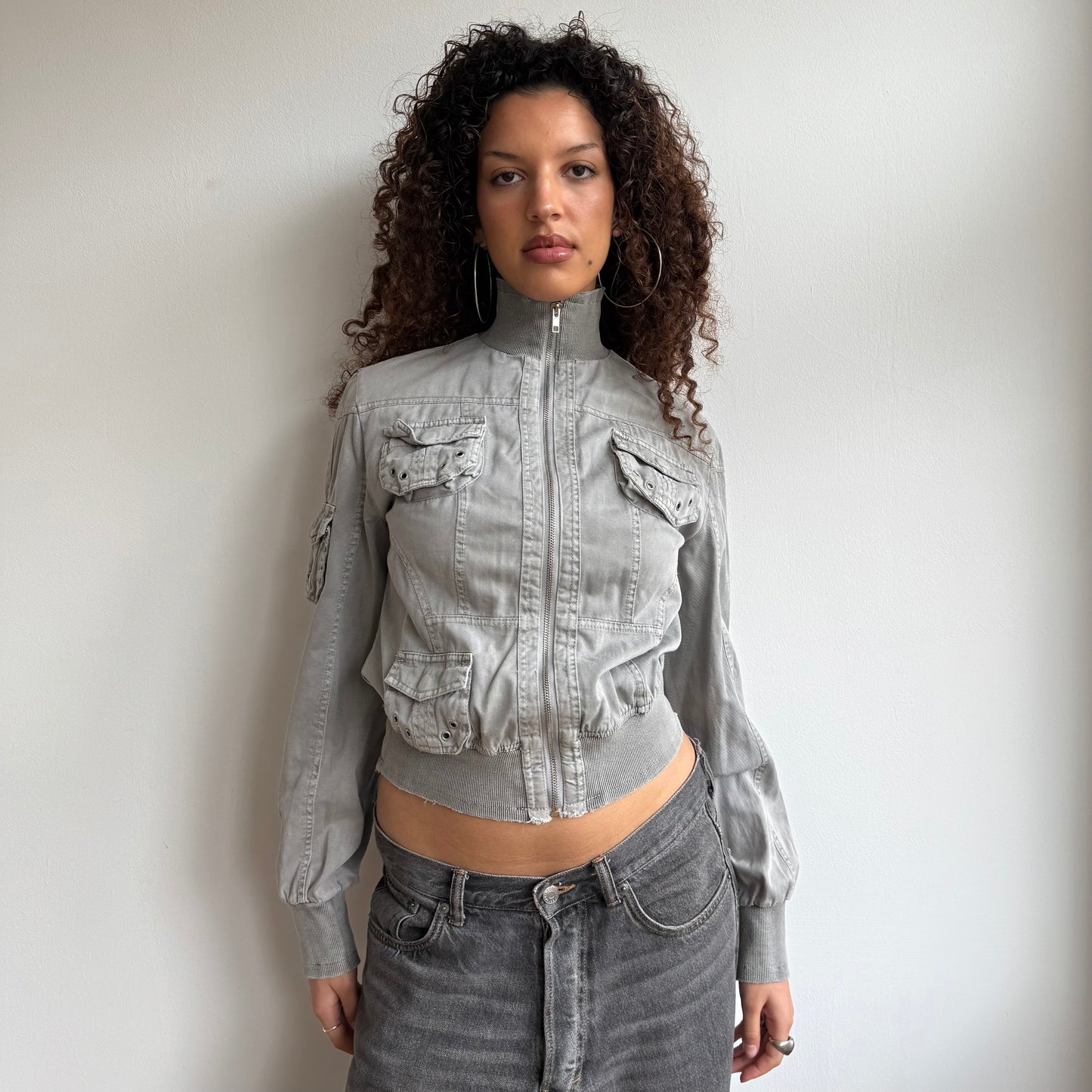 Grey cargo jacket - Size M