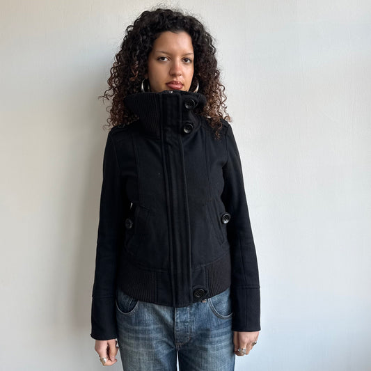 Black cargo wool bomber - Size M