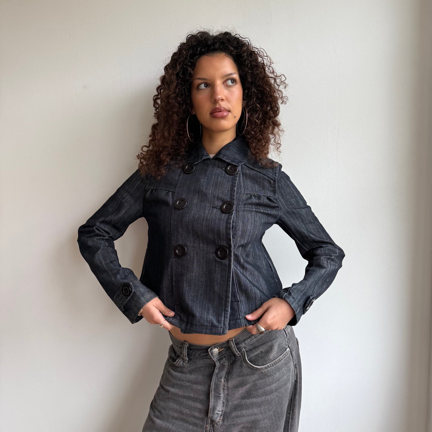 Denim double breasted peacoat - Size S