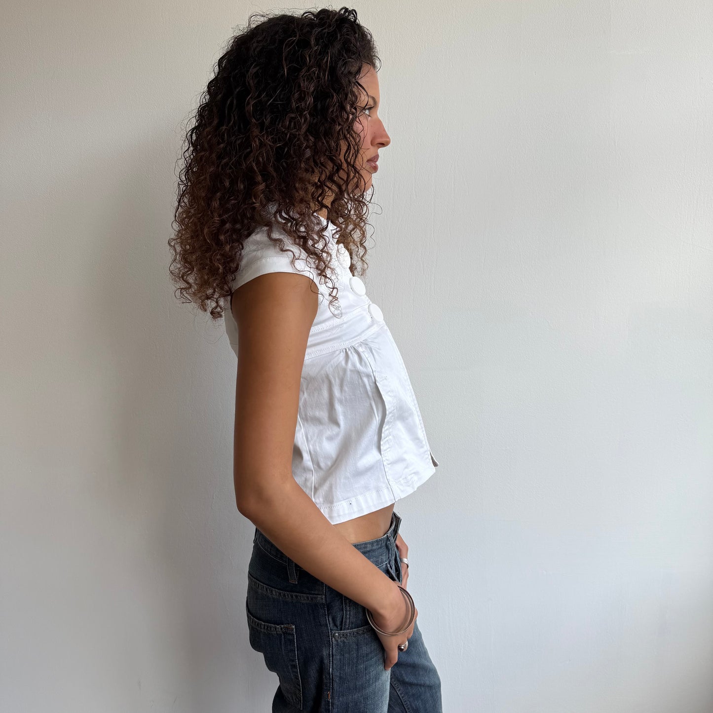 White short sleeve peacoat - Size XS