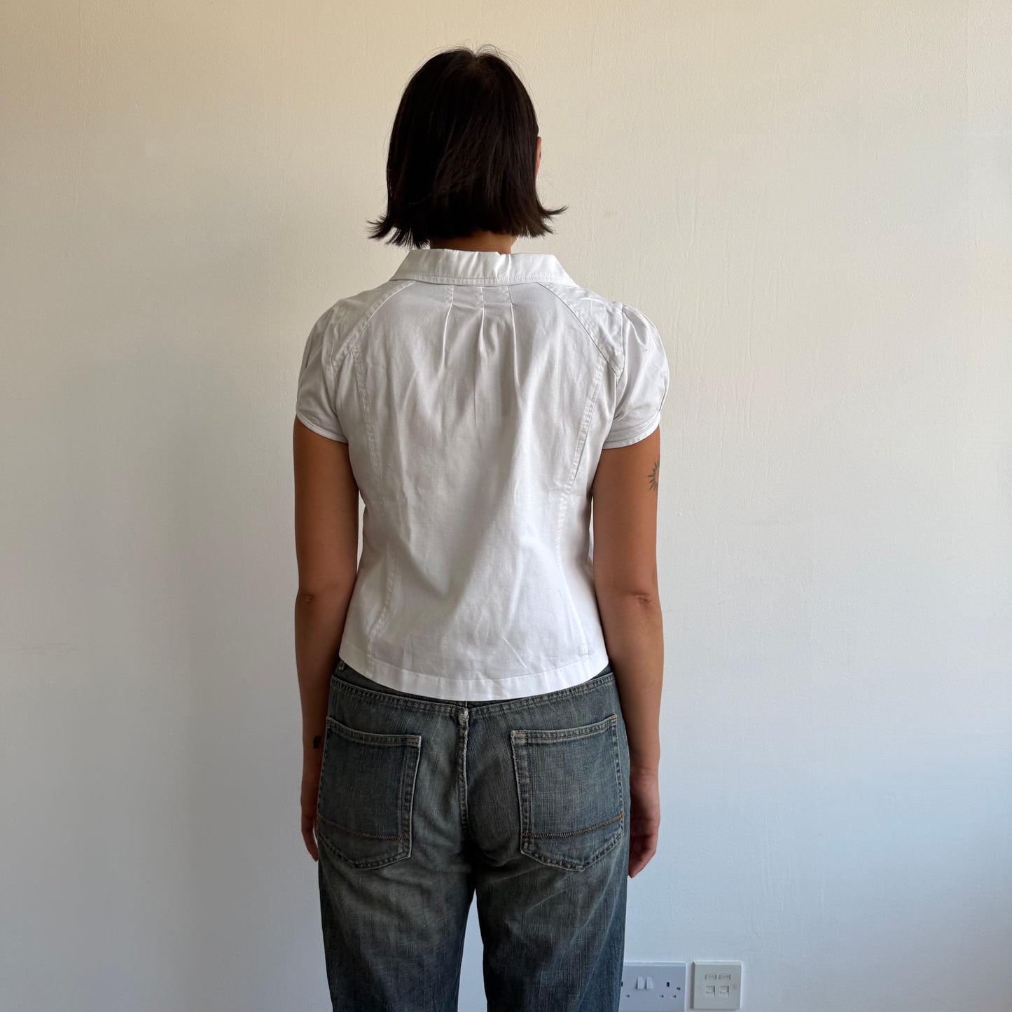 White short sleeve peacoat - Size M