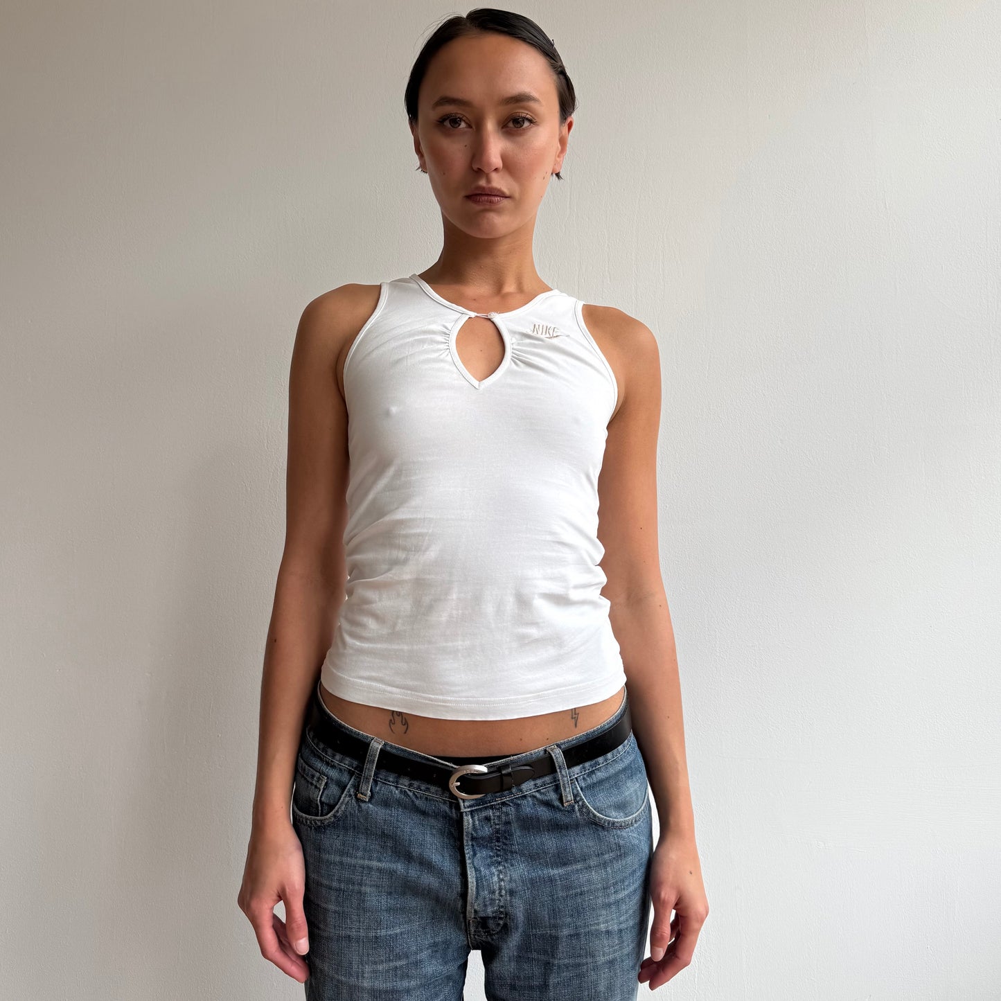 White Nike keyhole top - Size S