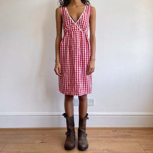 Red gingham dress - Size S/M