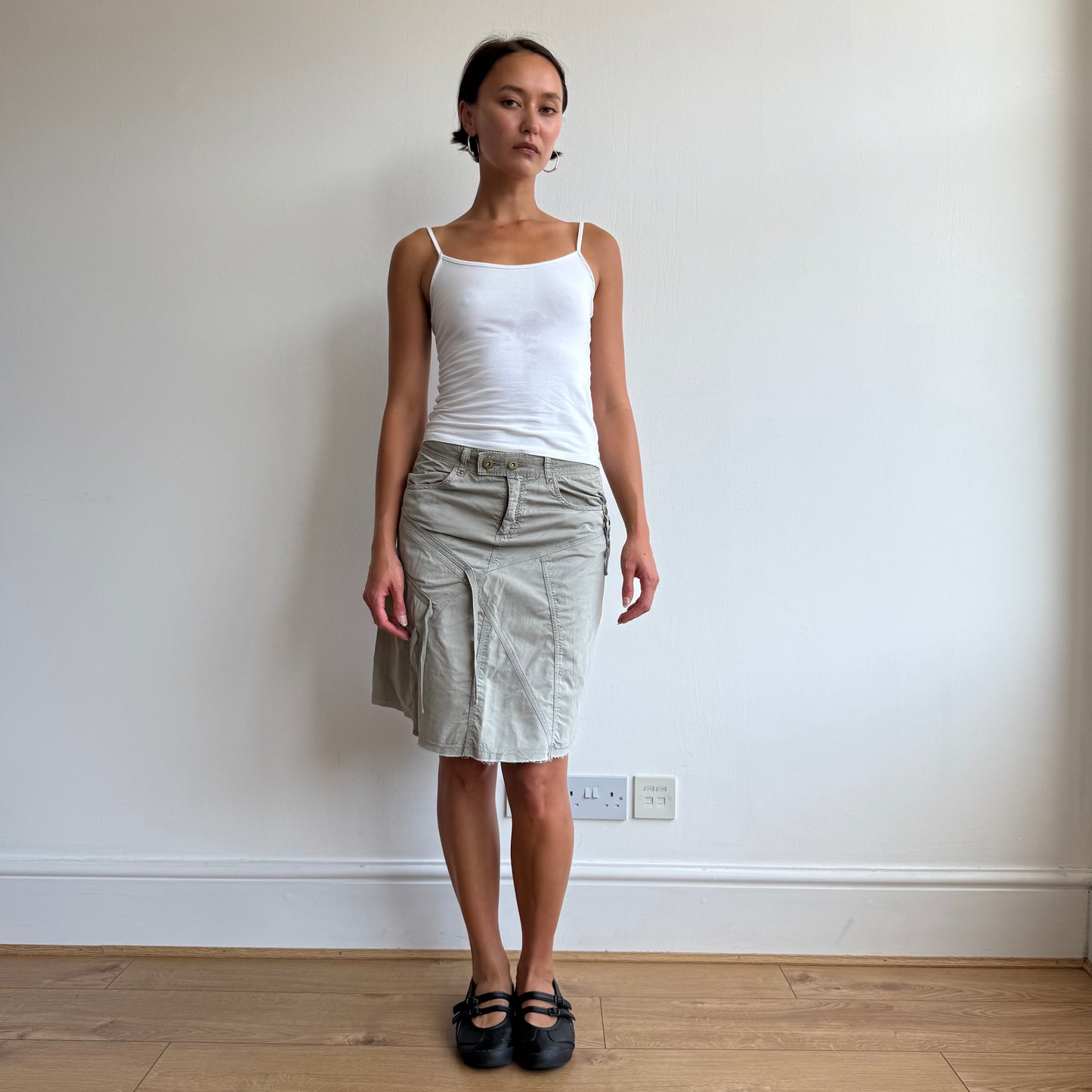 Khaki cargo tassel skirt - Size S