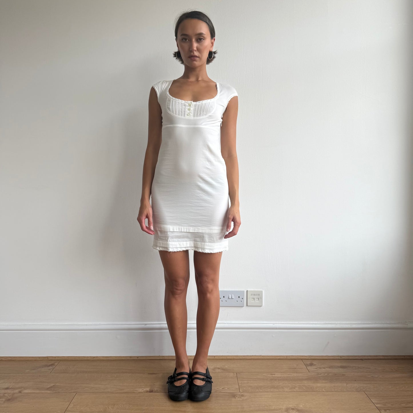 White milkmaid mini dress - Size S