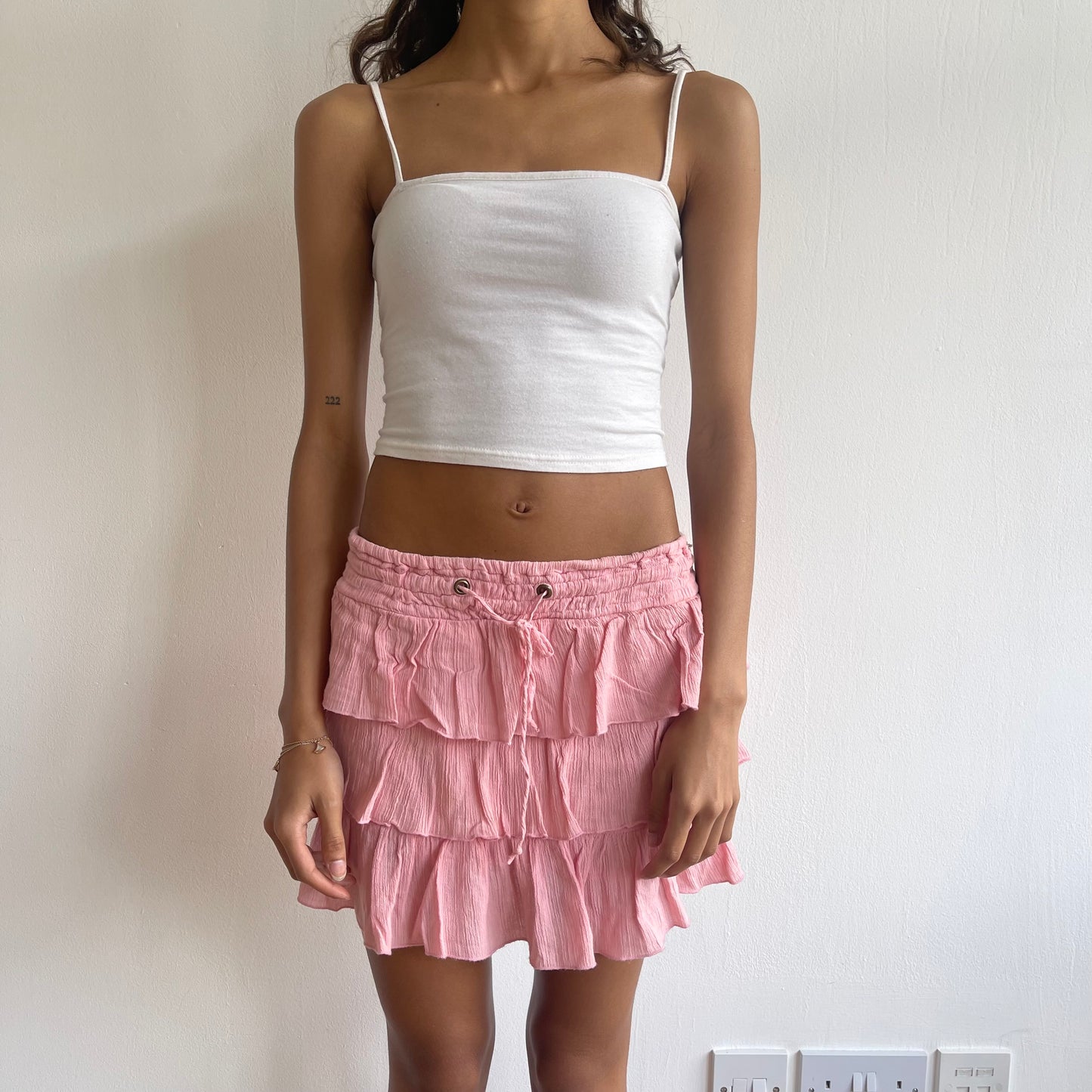 Pink ruffle rara mini skirt - Size XS