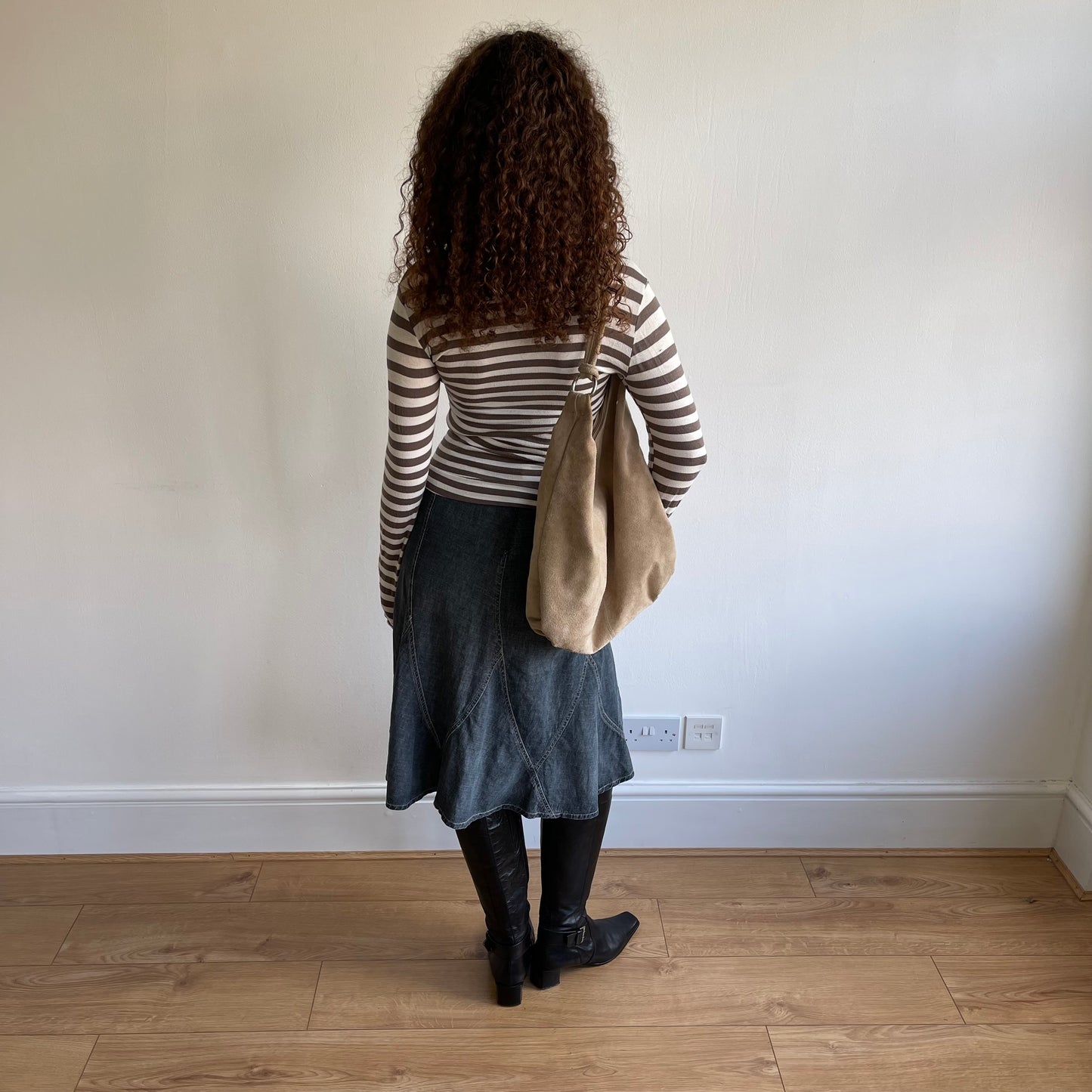 Brown stripe long sleeve top - Size S