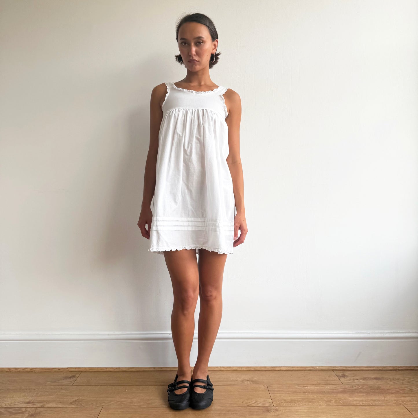White ruffle mini dress - Size XS