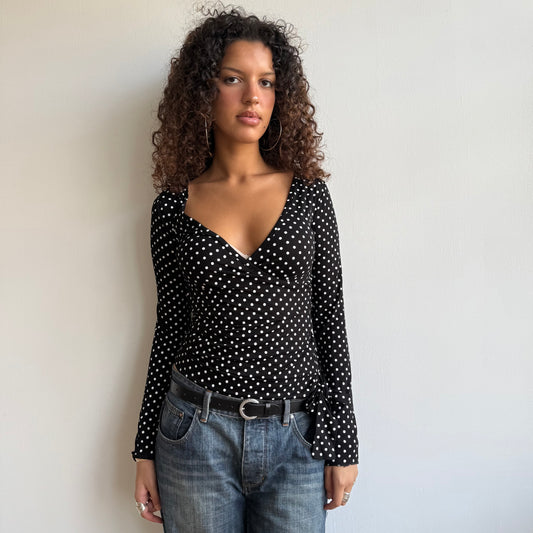 Polka dot wrap top - Size M