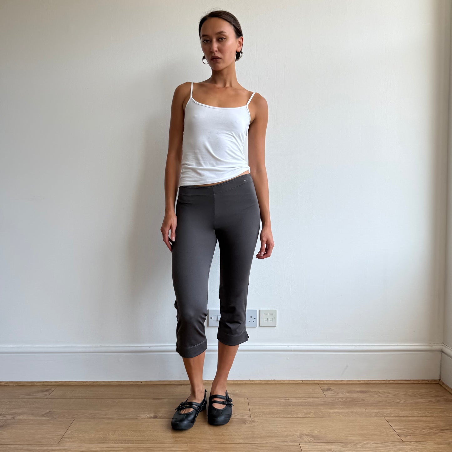 Taupe Nike zip side capris - Size XS